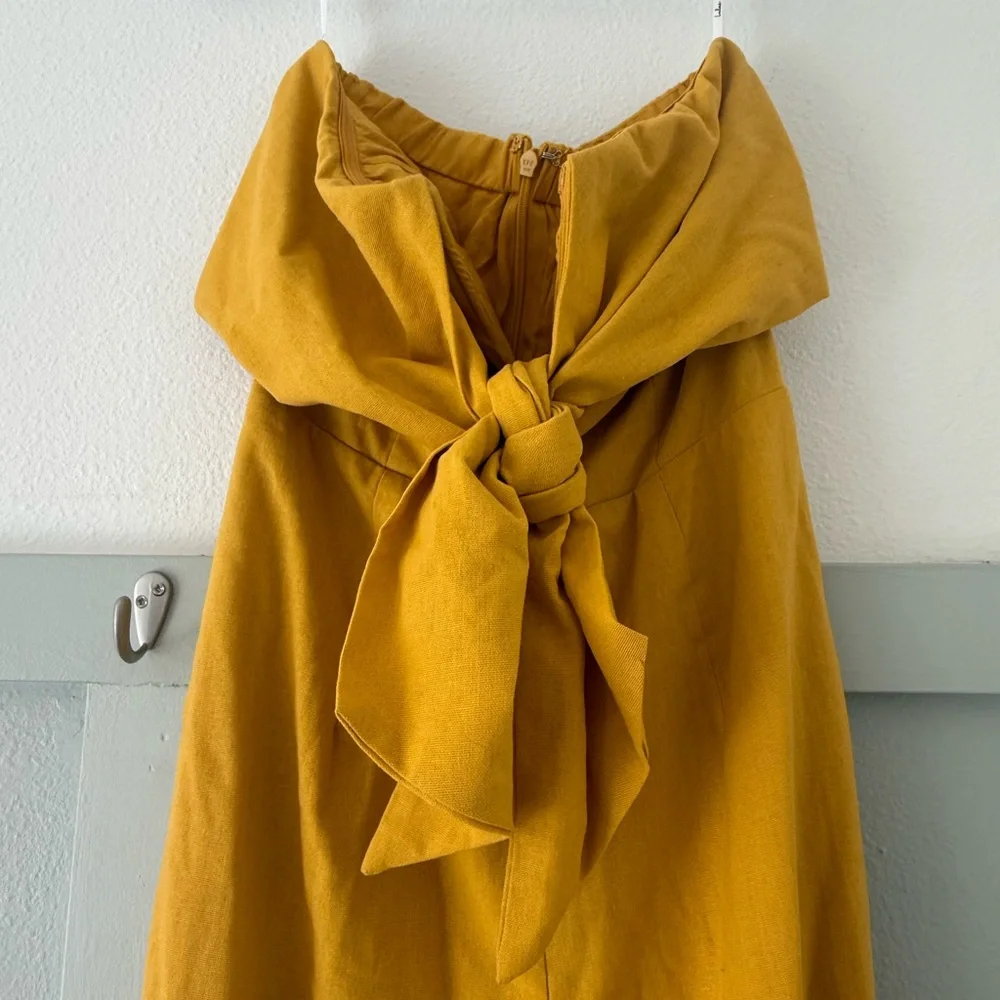 Lulu's Mustard Wide-Leg Jumpsuit with Front Tie - Picture 3 of 5